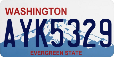WA license plate AYK5329