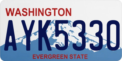 WA license plate AYK5330