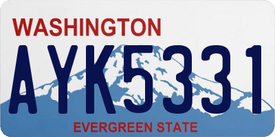 WA license plate AYK5331