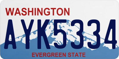 WA license plate AYK5334