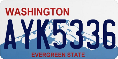 WA license plate AYK5336