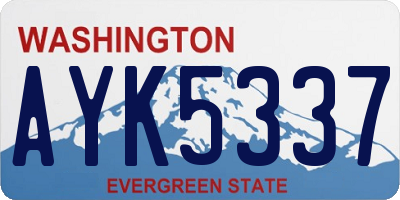 WA license plate AYK5337