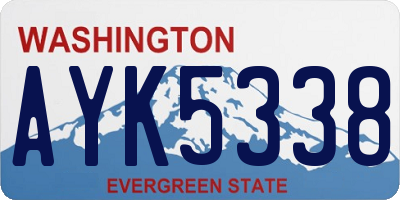 WA license plate AYK5338