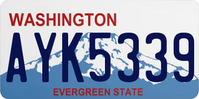 WA license plate AYK5339