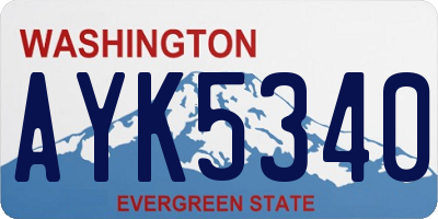 WA license plate AYK5340