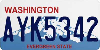 WA license plate AYK5342