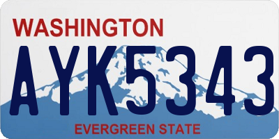 WA license plate AYK5343