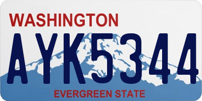 WA license plate AYK5344