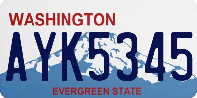 WA license plate AYK5345