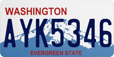 WA license plate AYK5346