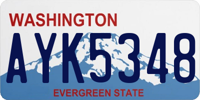 WA license plate AYK5348