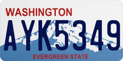 WA license plate AYK5349