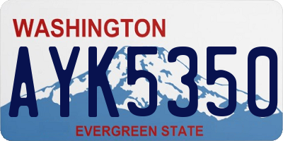 WA license plate AYK5350