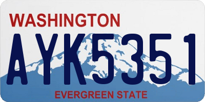 WA license plate AYK5351