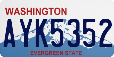 WA license plate AYK5352