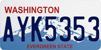 WA license plate AYK5353