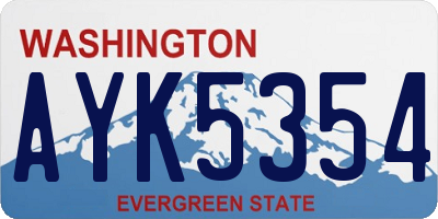 WA license plate AYK5354