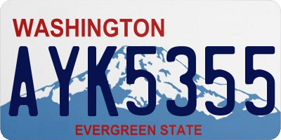 WA license plate AYK5355