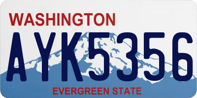 WA license plate AYK5356