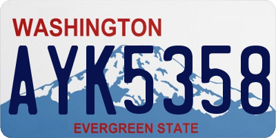 WA license plate AYK5358