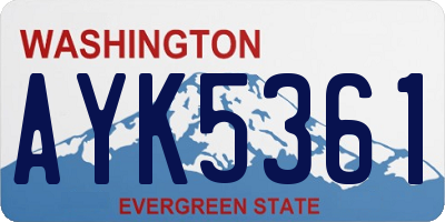 WA license plate AYK5361