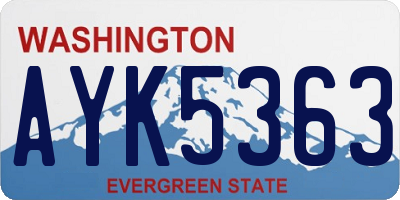 WA license plate AYK5363