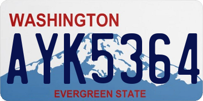 WA license plate AYK5364
