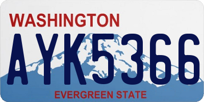 WA license plate AYK5366