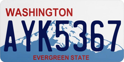 WA license plate AYK5367