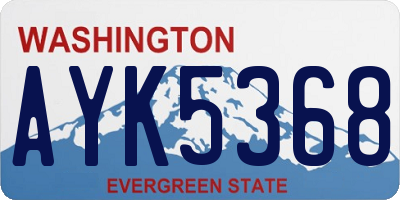 WA license plate AYK5368