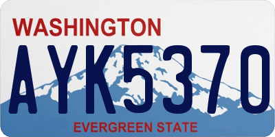 WA license plate AYK5370
