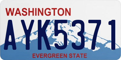 WA license plate AYK5371