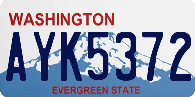 WA license plate AYK5372