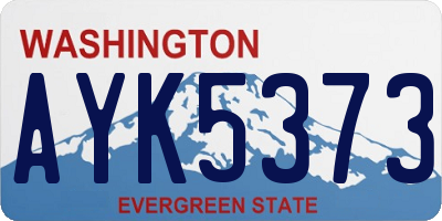 WA license plate AYK5373