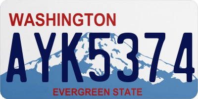 WA license plate AYK5374