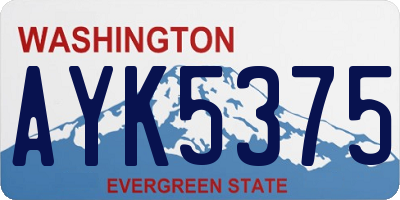 WA license plate AYK5375