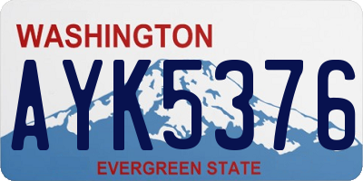 WA license plate AYK5376