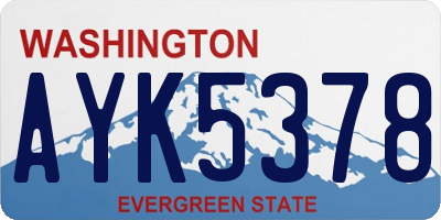 WA license plate AYK5378