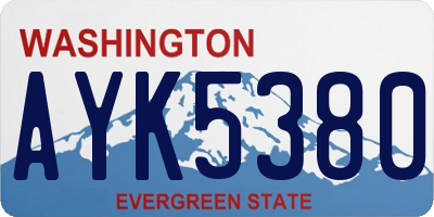 WA license plate AYK5380