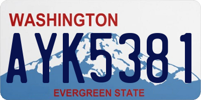WA license plate AYK5381