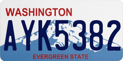 WA license plate AYK5382