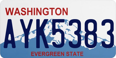 WA license plate AYK5383