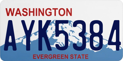 WA license plate AYK5384