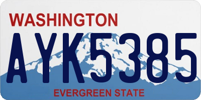 WA license plate AYK5385