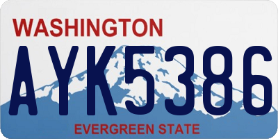 WA license plate AYK5386