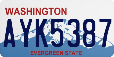 WA license plate AYK5387