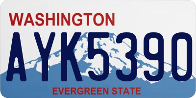WA license plate AYK5390