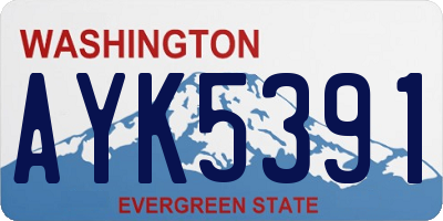 WA license plate AYK5391