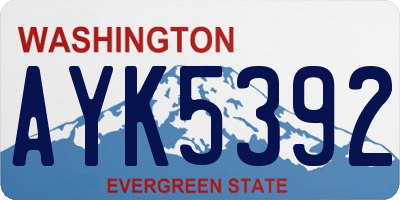 WA license plate AYK5392