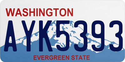 WA license plate AYK5393
